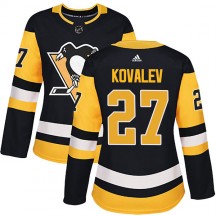 Women's Adidas Pittsburgh Penguins Alex Kovalev Black Home Jersey - Authentic
