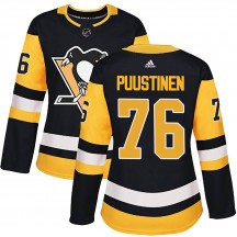Women's Adidas Pittsburgh Penguins Valtteri Puustinen Black Home Jersey - Authentic