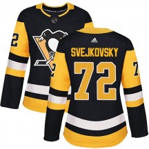 Women's Adidas Pittsburgh Penguins Lukas Svejkovsky Black Home Jersey - Authentic