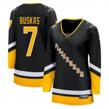 Women's Fanatics Branded Pittsburgh Penguins Rod Buskas Black 2021/22 Alternate Breakaway Player Jersey - Premier