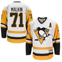 Men's CCM Pittsburgh Penguins Evgeni Malkin White Throwback Jersey - Premier