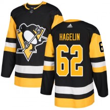 Men's Adidas Pittsburgh Penguins Carl Hagelin Black Jersey - Authentic