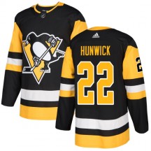 Men's Adidas Pittsburgh Penguins Matt Hunwick Black Jersey - Authentic
