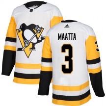Men's Adidas Pittsburgh Penguins Olli Maatta White Jersey - Authentic