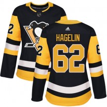 Women's Adidas Pittsburgh Penguins Carl Hagelin Black Home Jersey - Authentic