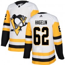 Youth Adidas Pittsburgh Penguins Carl Hagelin White Away Jersey - Authentic