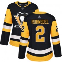 Women's Adidas Pittsburgh Penguins Chad Ruhwedel Black Home Jersey - Authentic