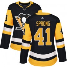 Women's Adidas Pittsburgh Penguins Daniel Sprong Black Home Jersey - Authentic