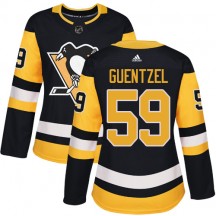 Women's Adidas Pittsburgh Penguins Jake Guentzel Black Home Jersey - Authentic