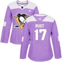 Women's Adidas Pittsburgh Penguins Bryan Rust Purple Fights Cancer Practice Jersey - Authentic