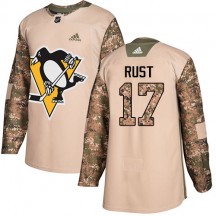 Men's Adidas Pittsburgh Penguins Bryan Rust Camo Veterans Day Practice Jersey - Authentic