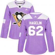 Women's Adidas Pittsburgh Penguins Carl Hagelin Purple Fights Cancer Practice Jersey - Authentic