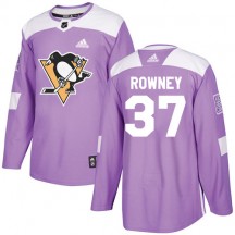 Men's Adidas Pittsburgh Penguins Carter Rowney Purple Fights Cancer Practice Jersey - Authentic
