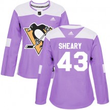 Women's Adidas Pittsburgh Penguins Conor Sheary Purple Fights Cancer Practice Jersey - Authentic