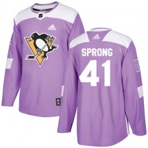 Youth Adidas Pittsburgh Penguins Daniel Sprong Purple Fights Cancer Practice Jersey - Authentic