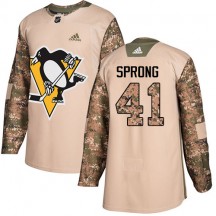 Men's Adidas Pittsburgh Penguins Daniel Sprong Camo Veterans Day Practice Jersey - Authentic