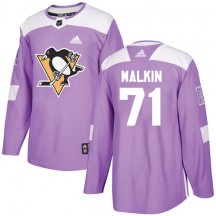 Youth Adidas Pittsburgh Penguins Evgeni Malkin Purple Fights Cancer Practice Jersey - Authentic