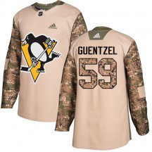 Men's Adidas Pittsburgh Penguins Jake Guentzel Camo Veterans Day Practice Jersey - Authentic