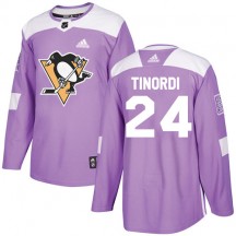 Men's Adidas Pittsburgh Penguins Jarred Tinordi Purple Fights Cancer Practice Jersey - Authentic