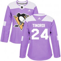 Women's Adidas Pittsburgh Penguins Jarred Tinordi Purple Fights Cancer Practice Jersey - Authentic
