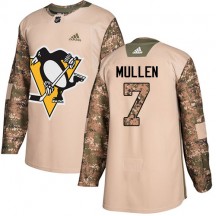 Men's Adidas Pittsburgh Penguins Joe Mullen Camo Veterans Day Practice Jersey - Authentic