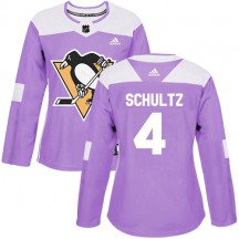 Women's Adidas Pittsburgh Penguins Justin Schultz Purple Fights Cancer Practice Jersey - Authentic