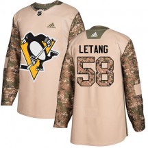 Men's Adidas Pittsburgh Penguins Kris Letang Camo Veterans Day Practice Jersey - Authentic