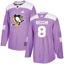 Men's Adidas Pittsburgh Penguins Mark Recchi Purple Fights Cancer Practice Jersey - Authentic