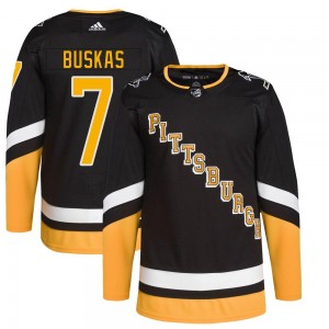 Youth Adidas Pittsburgh Penguins Rod Buskas Black 2021/22 Alternate Primegreen Pro Player Jersey - Authentic