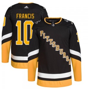 Youth Adidas Pittsburgh Penguins Ron Francis Black 2021/22 Alternate Primegreen Pro Player Jersey - Authentic