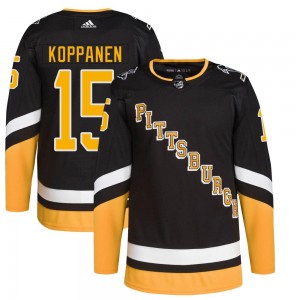 Youth Adidas Pittsburgh Penguins Joona Koppanen Black 2021/22 Alternate Primegreen Pro Player Jersey - Authentic