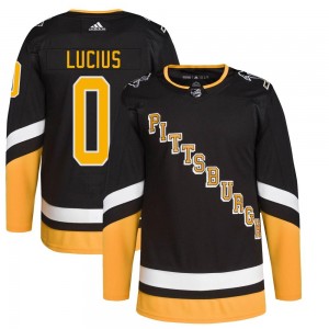 Youth Adidas Pittsburgh Penguins Cruz Lucius Black 2021/22 Alternate Primegreen Pro Player Jersey - Authentic