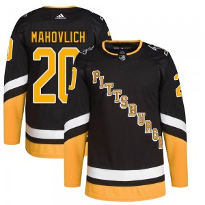 Youth Adidas Pittsburgh Penguins Peter Mahovlich Black 2021/22 Alternate Primegreen Pro Player Jersey - Authentic