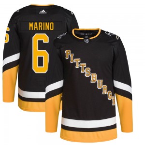 Youth Adidas Pittsburgh Penguins John Marino Black 2021/22 Alternate Primegreen Pro Player Jersey - Authentic