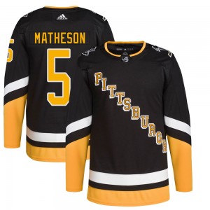 Youth Adidas Pittsburgh Penguins Mike Matheson Black 2021/22 Alternate Primegreen Pro Player Jersey - Authentic