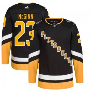 Youth Adidas Pittsburgh Penguins Brock McGinn Black 2021/22 Alternate Primegreen Pro Player Jersey - Authentic