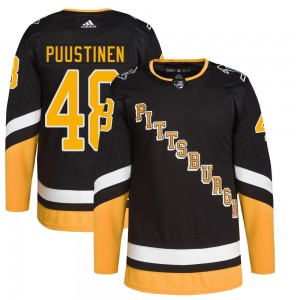 Youth Adidas Pittsburgh Penguins Valtteri Puustinen Black 2021/22 Alternate Primegreen Pro Player Jersey - Authentic