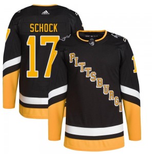 Youth Adidas Pittsburgh Penguins Ron Schock Black 2021/22 Alternate Primegreen Pro Player Jersey - Authentic