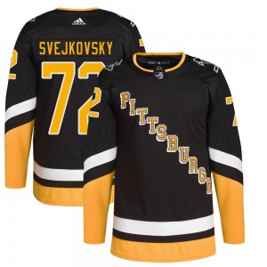 Youth Adidas Pittsburgh Penguins Lukas Svejkovsky Black 2021/22 Alternate Primegreen Pro Player Jersey - Authentic
