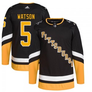 Youth Adidas Pittsburgh Penguins Bryan Watson Black 2021/22 Alternate Primegreen Pro Player Jersey - Authentic