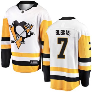 Youth Fanatics Branded Pittsburgh Penguins Rod Buskas White Away Jersey - Breakaway