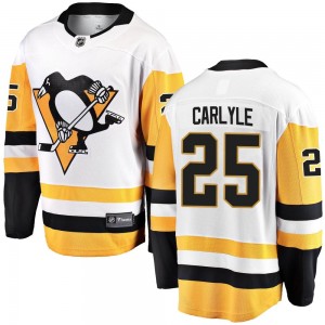 Youth Fanatics Branded Pittsburgh Penguins Randy Carlyle White Away Jersey - Breakaway