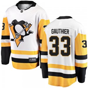 Youth Fanatics Branded Pittsburgh Penguins Taylor Gauthier White Away Jersey - Breakaway