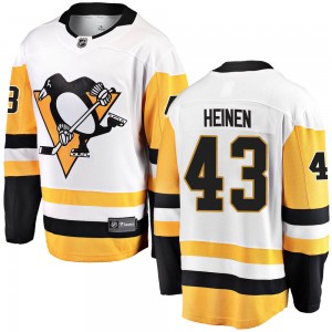 Youth Fanatics Branded Pittsburgh Penguins Danton Heinen White Away Jersey - Breakaway