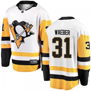 Youth Fanatics Branded Pittsburgh Penguins Ludovic Waeber White Away Jersey - Breakaway