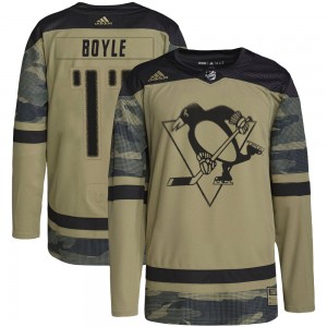 Youth Adidas Pittsburgh Penguins Brian Boyle Camo Military Appreciation Practice Jersey - Authentic