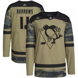 Youth Adidas Pittsburgh Penguins Dave Burrows Camo Military Appreciation Practice Jersey - Authentic