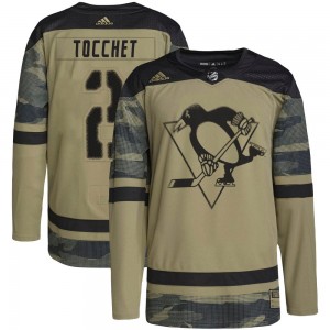 Youth Adidas Pittsburgh Penguins Rick Tocchet Camo Military Appreciation Practice Jersey - Authentic