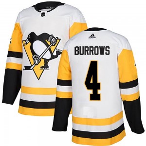 Youth Adidas Pittsburgh Penguins Dave Burrows White Away Jersey - Authentic