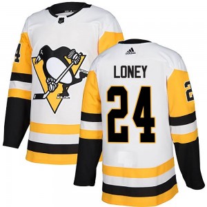 Youth Adidas Pittsburgh Penguins Troy Loney White Away Jersey - Authentic